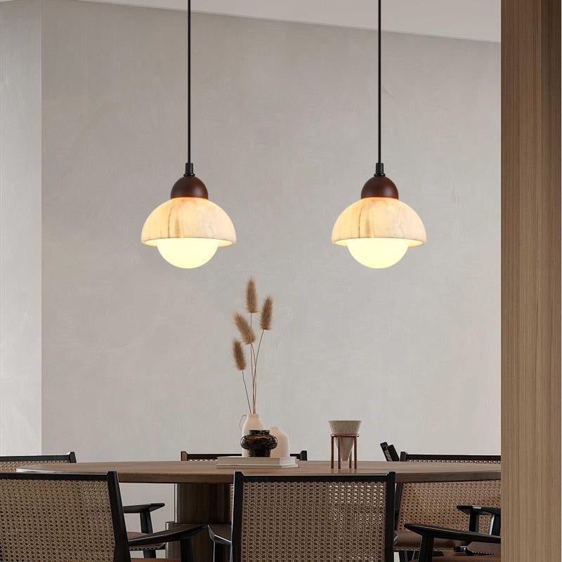 Lampe Suspendue en Marbre Alabastre | Élégance Contemporaine et Chaleur Ambiante