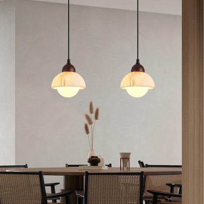 Lampe Suspendue en Marbre Alabastre | Élégance Contemporaine et Chaleur Ambiante