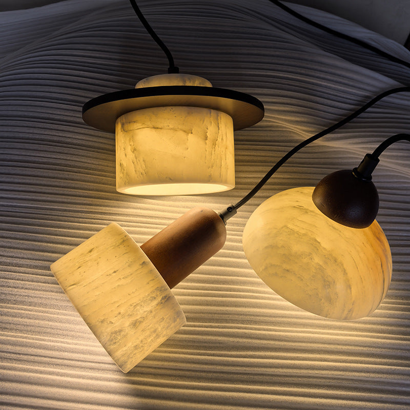 Lampe Suspendue en Marbre Alabastre | Élégance Contemporaine et Chaleur Ambiante