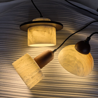 Lampe Suspendue en Marbre Alabastre | Élégance Contemporaine et Chaleur Ambiante