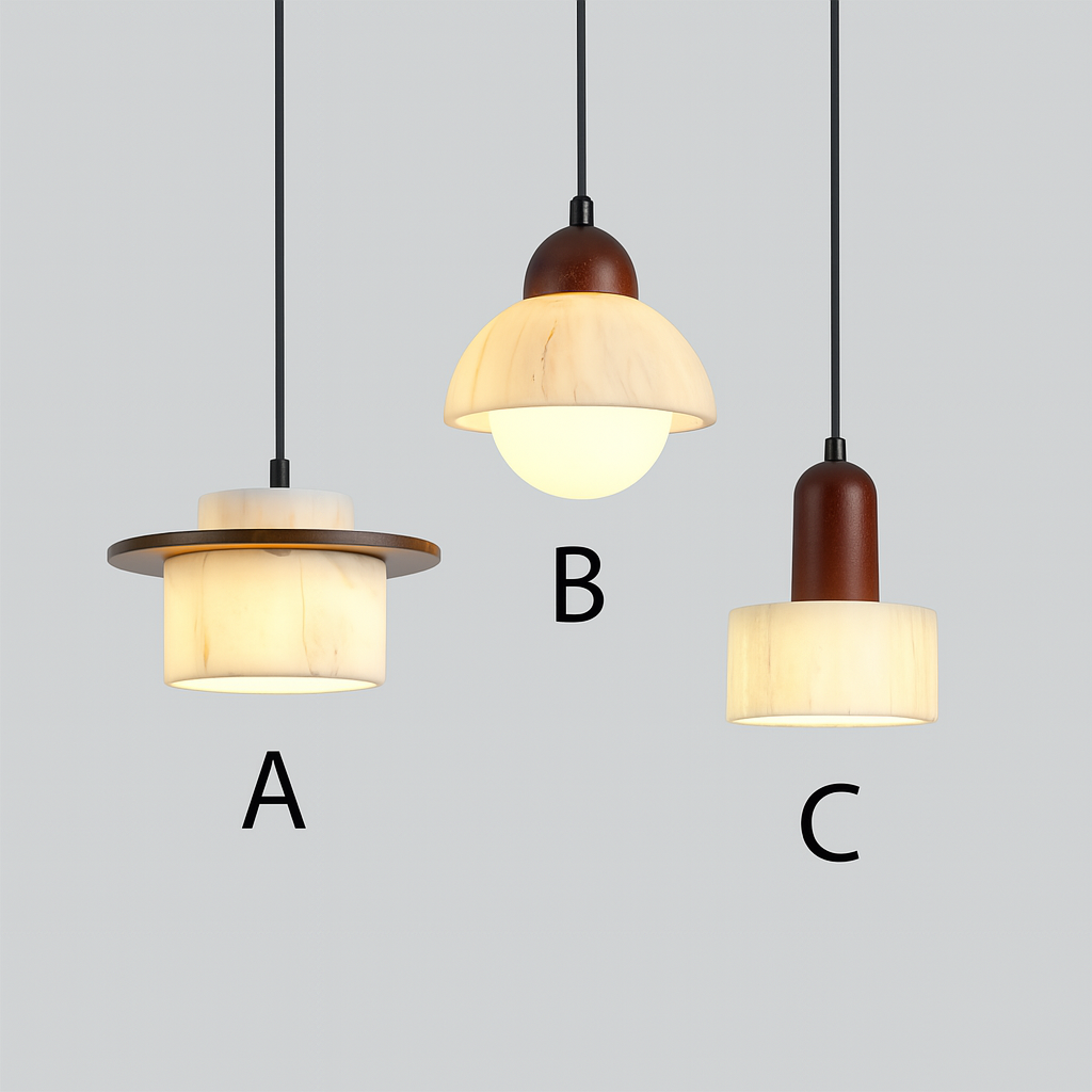 Lampe Suspendue en Marbre Alabastre | Élégance Contemporaine et Chaleur Ambiante