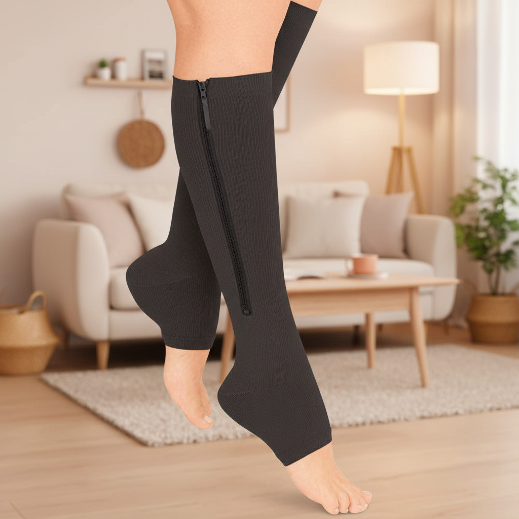 Chaussettes de Compression Confortables | Soutien et Soulagement Accrus avec Fermeture Éclair