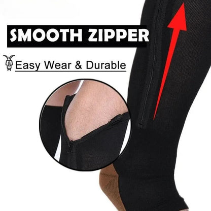 Chaussettes de Compression Confortables | Soutien et Soulagement Accrus avec Fermeture Éclair