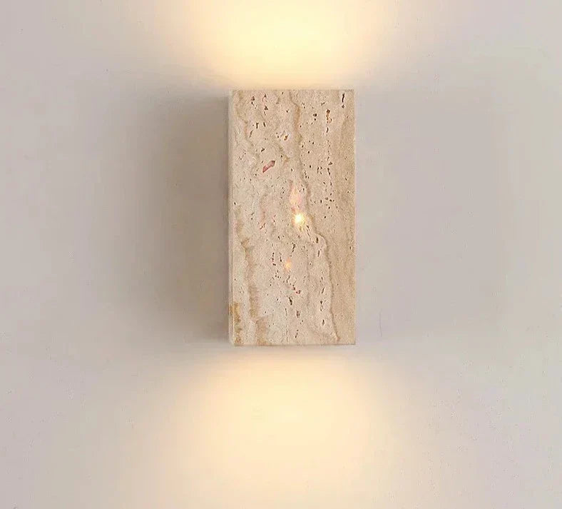 Applique Murale en Pierre Jaune | Éclairage Énergétiquement Efficace et Élégant