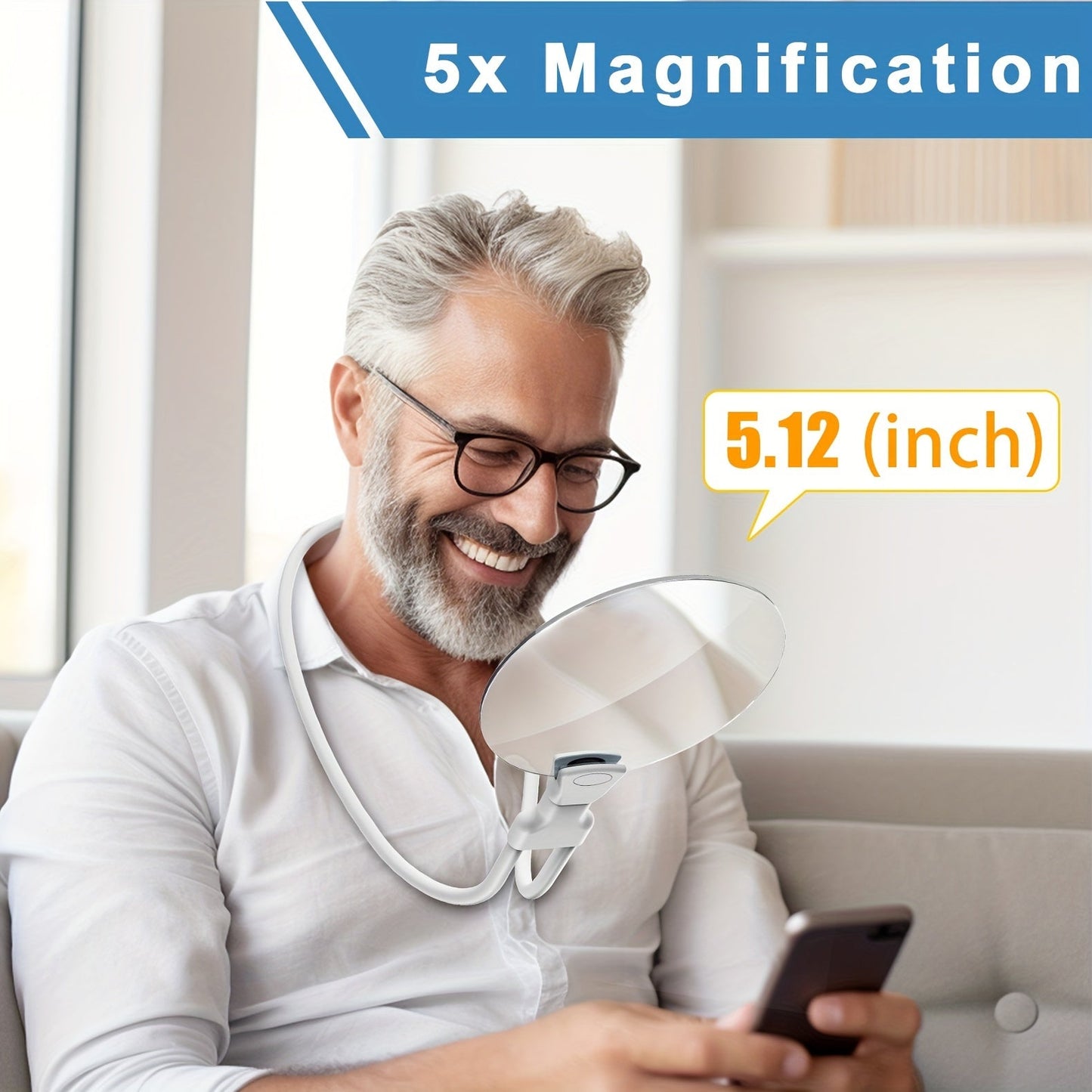 Loupe 5X à Main Libérée | Design Ergonomique et Confortable