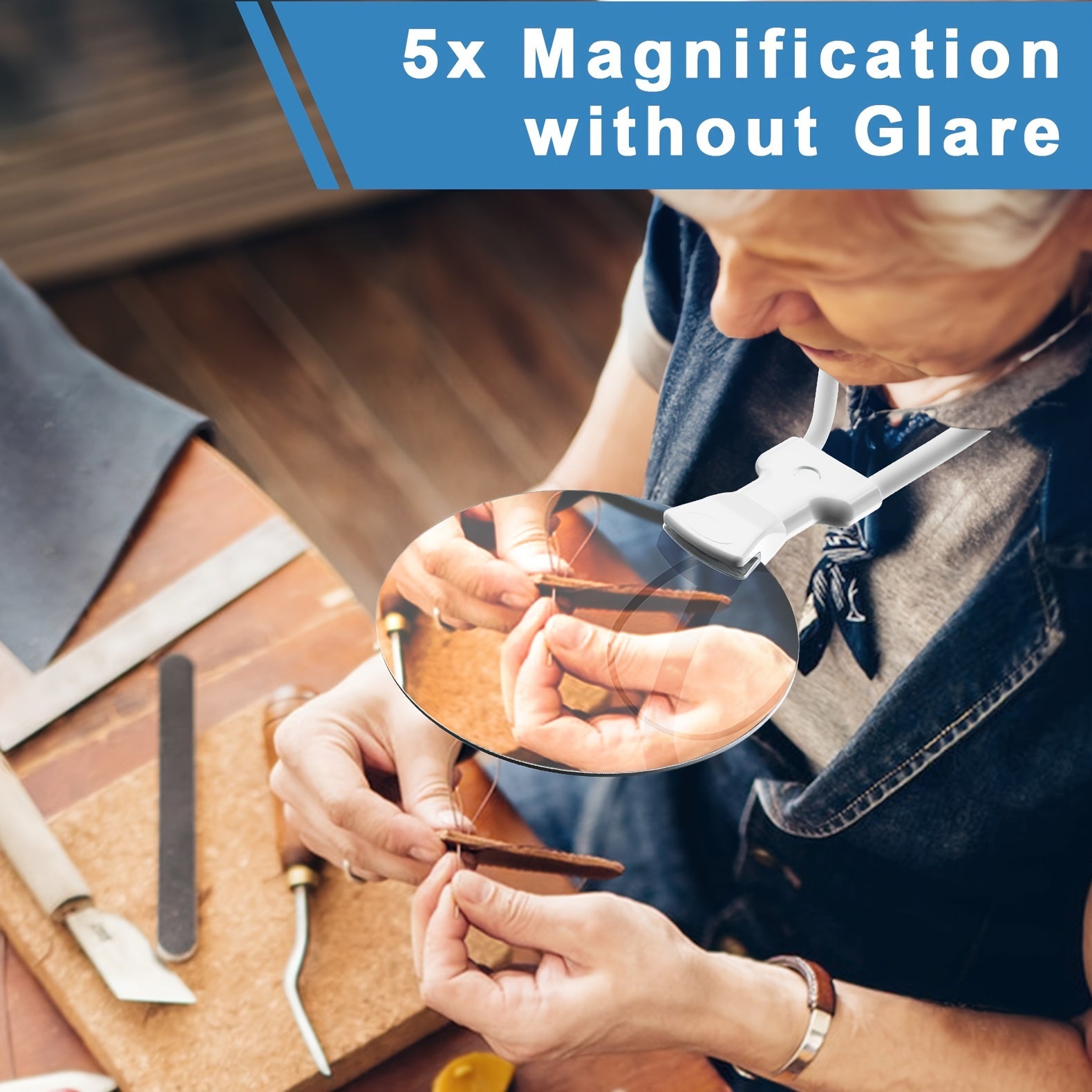 Loupe 5X à Main Libérée | Design Ergonomique et Confortable