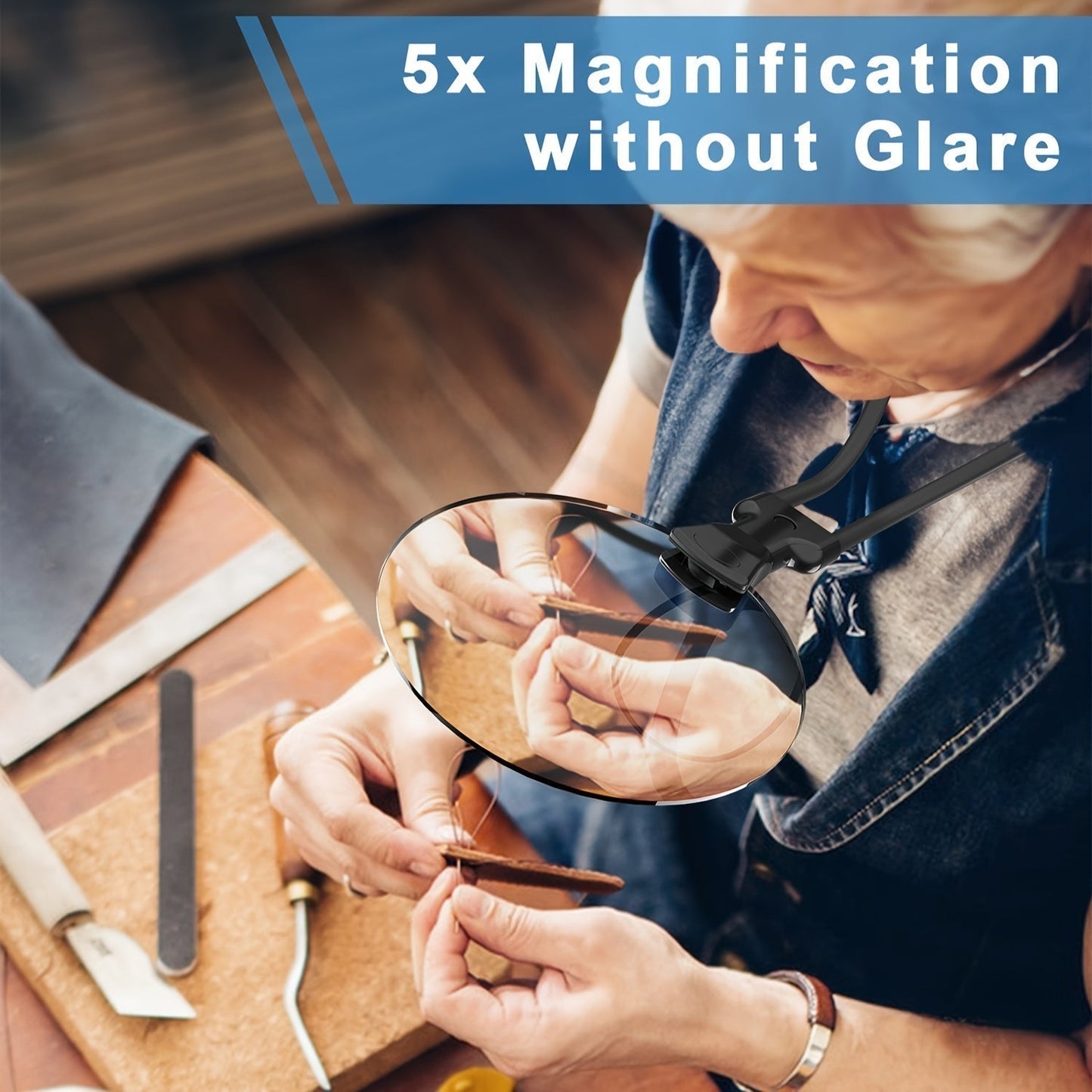 Loupe 5X à Main Libérée | Design Ergonomique et Confortable