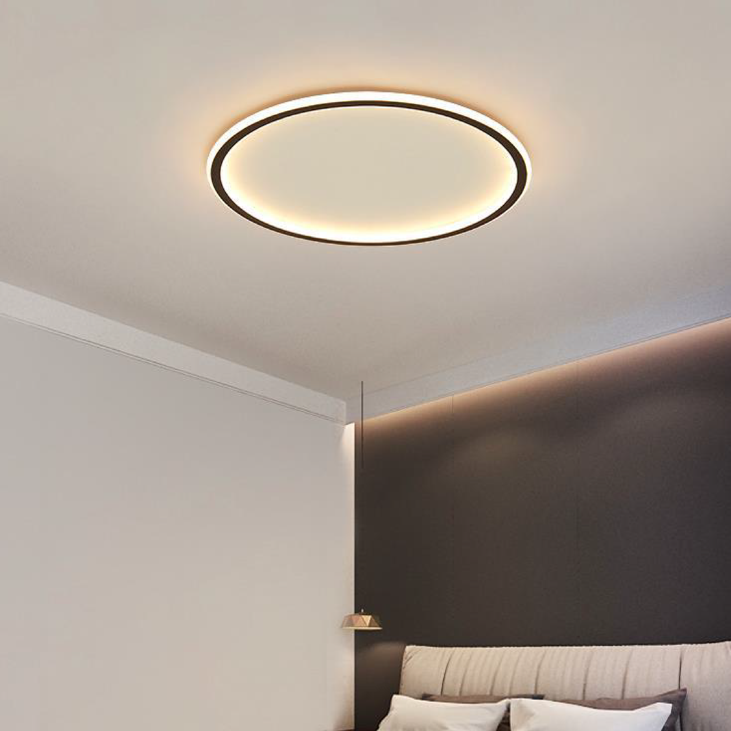 Lampe de Plafond Scandinave Ronde | Design Élégant et Atmosphère Chaleureuse