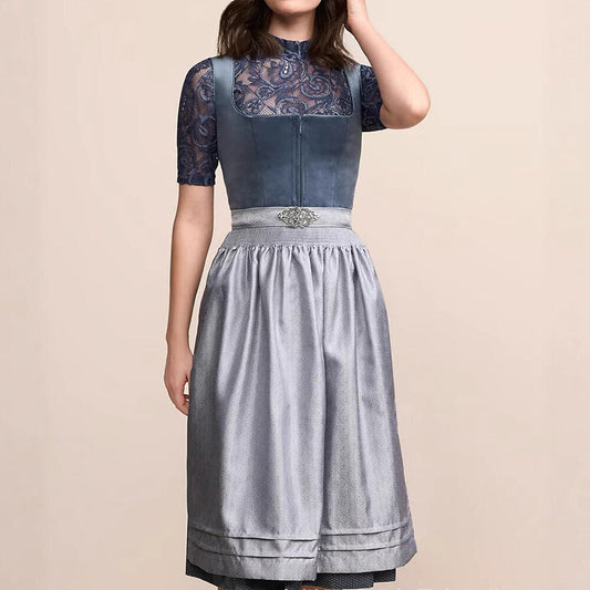 Robe Dirndl Traditionnelle en Bleu Foncé | Élégance Bavaroise pour Oktoberfest