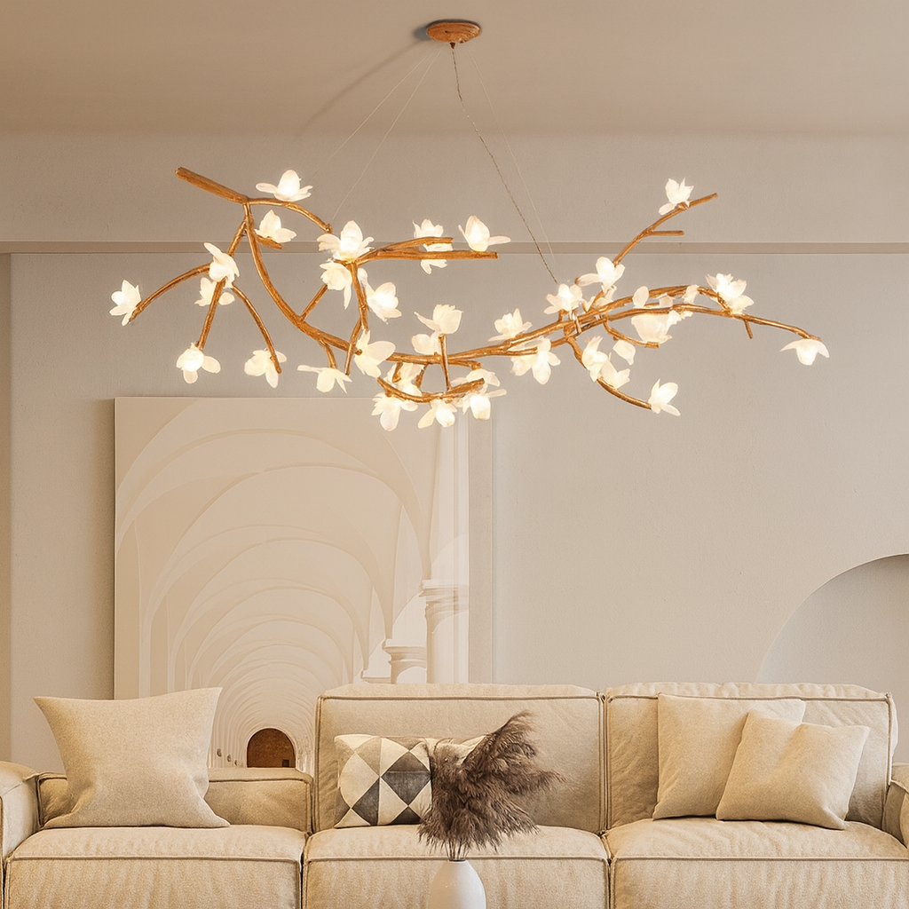 Lustre en Branche d'Arbre | Éclairage Contemporain et Accueillant