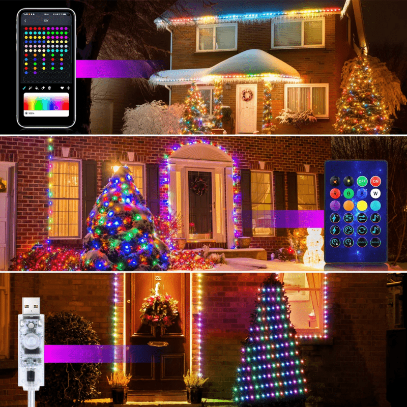 Éclairage LED RGBIC Multicolore | Ambiance Festive et Contrôle Facile