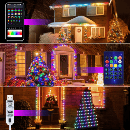 Éclairage LED RGBIC Multicolore | Ambiance Festive et Contrôle Facile