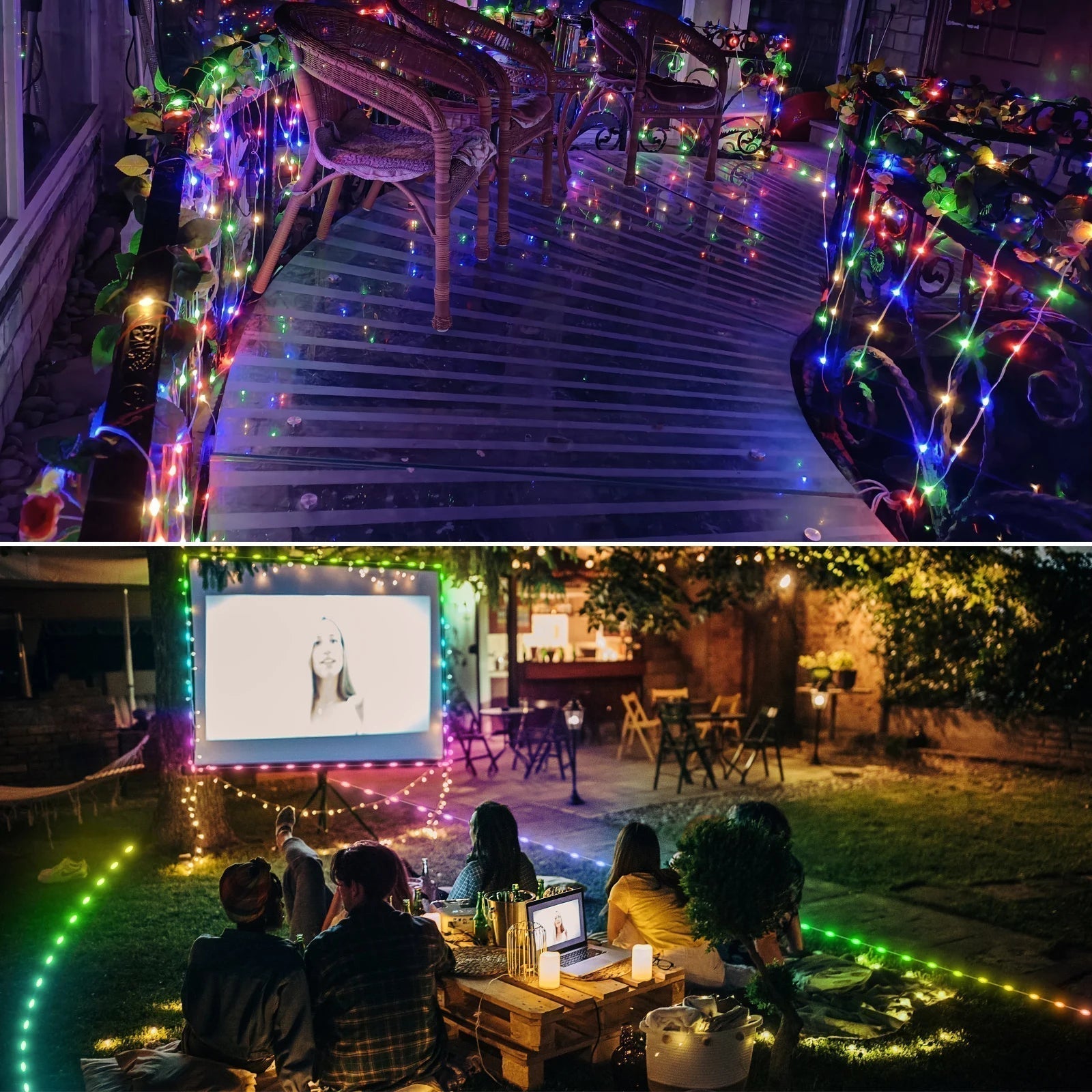 Éclairage LED RGBIC Multicolore | Ambiance Festive et Contrôle Facile
