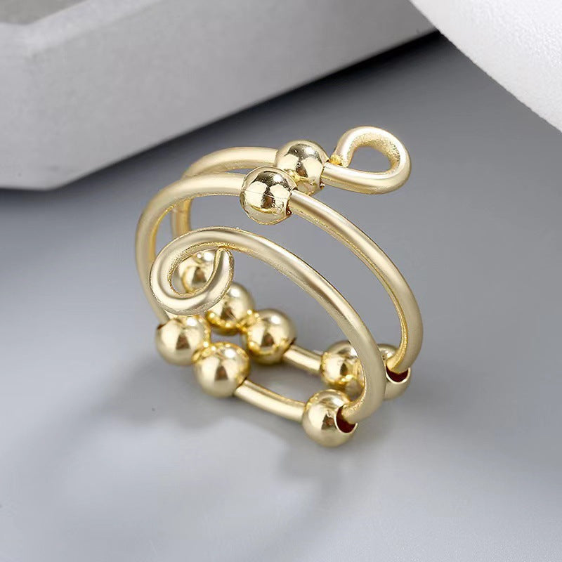 Bague Fidget en Cuivre Ajustable | Soulagement de l'Anxiété et Pleine Conscience