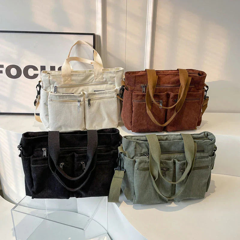 Sac fourre-tout en Velours Côtelé | Élégant et Pratique pour Quotidien