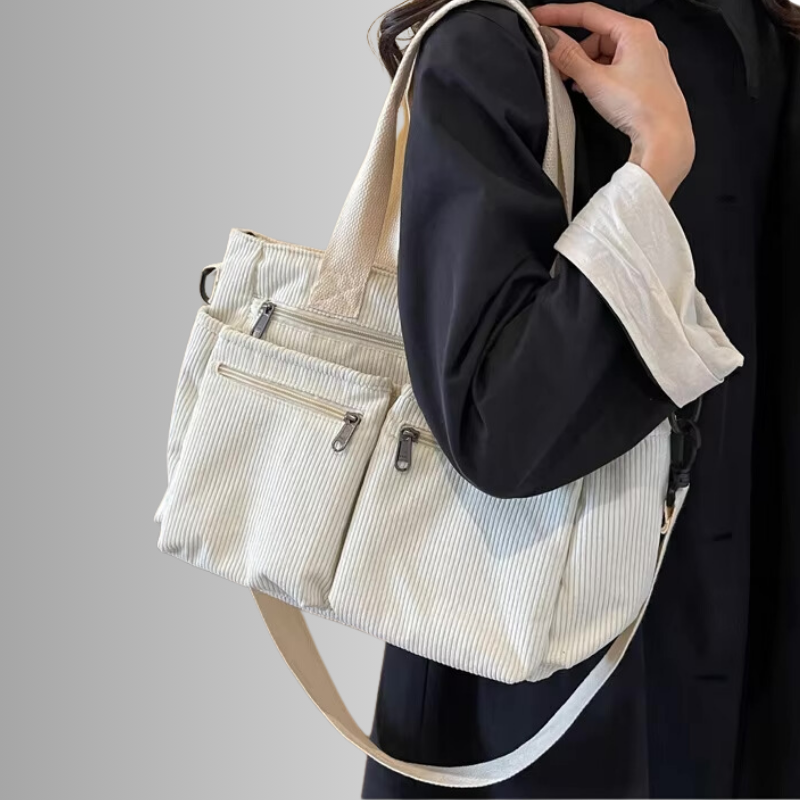 Sac fourre-tout en Velours Côtelé | Élégant et Pratique pour Quotidien