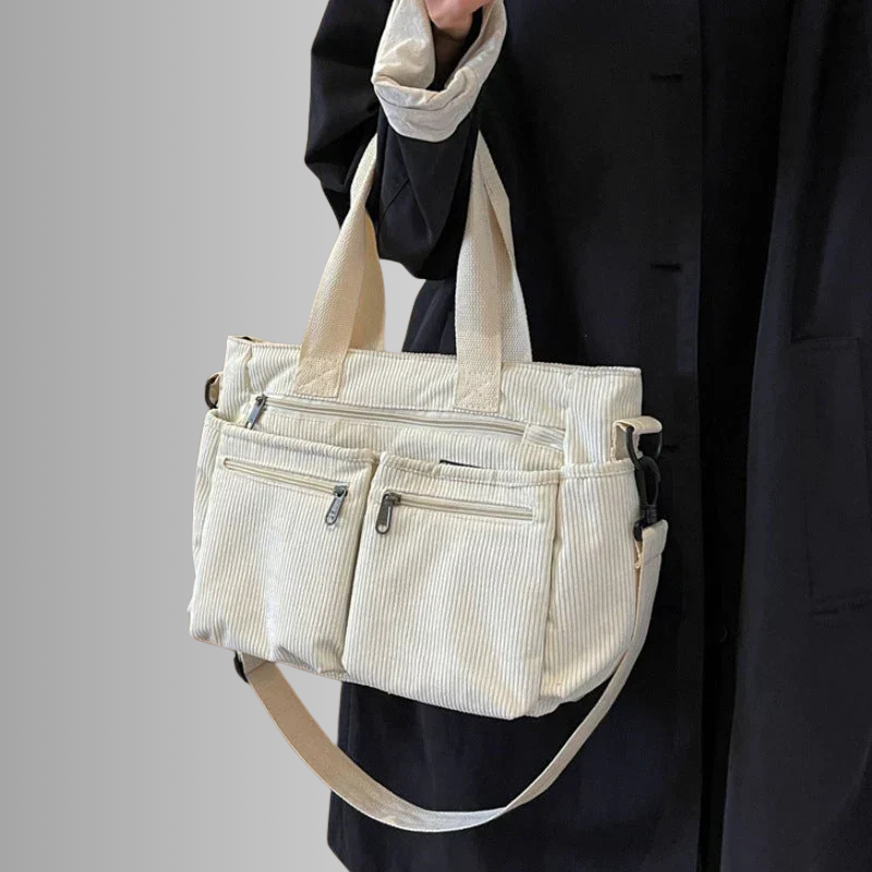 Sac fourre-tout en Velours Côtelé | Élégant et Pratique pour Quotidien