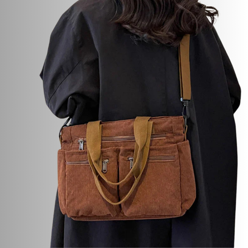 Sac fourre-tout en Velours Côtelé | Élégant et Pratique pour Quotidien