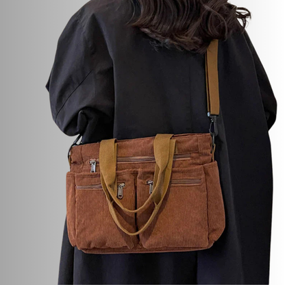 Sac fourre-tout en Velours Côtelé | Élégant et Pratique pour Quotidien