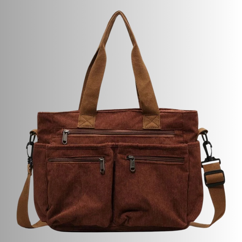 Sac fourre-tout en Velours Côtelé | Élégant et Pratique pour Quotidien
