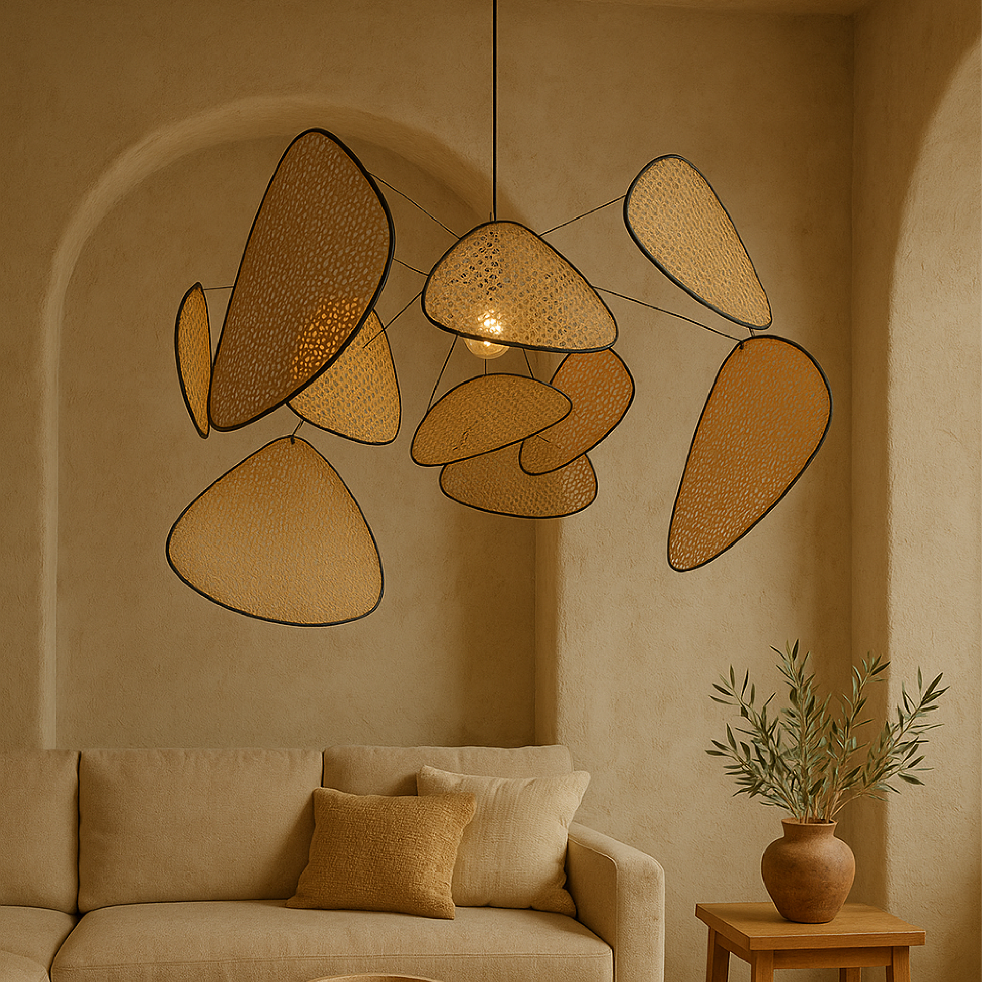 Lampe à Pendentif en Rotin | Élégance Naturelle et Design Moderne