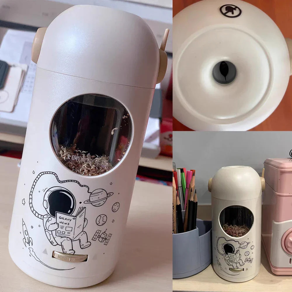 Taille-crayon Électrique Automatique | Design Astronaute et Fonction Pratique