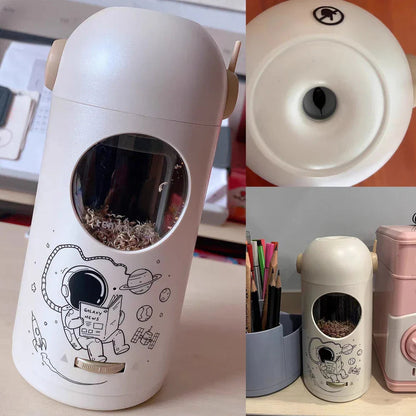 Taille-crayon Électrique Automatique | Design Astronaute et Fonction Pratique