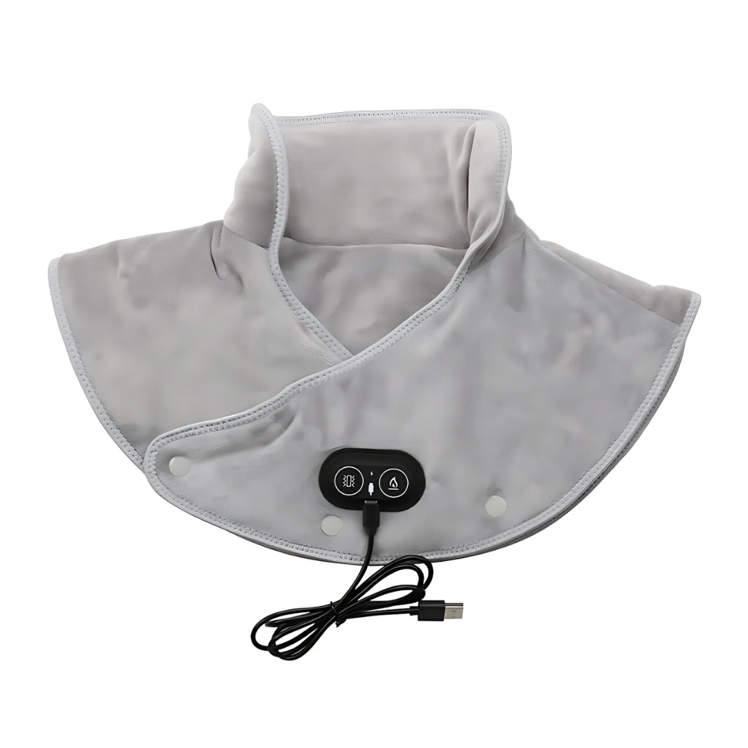 Couverture Électrique pour Cou et Épaules | Soulagement Chaleur et Massage Vibration