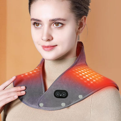 Couverture Électrique pour Cou et Épaules | Soulagement Chaleur et Massage Vibration