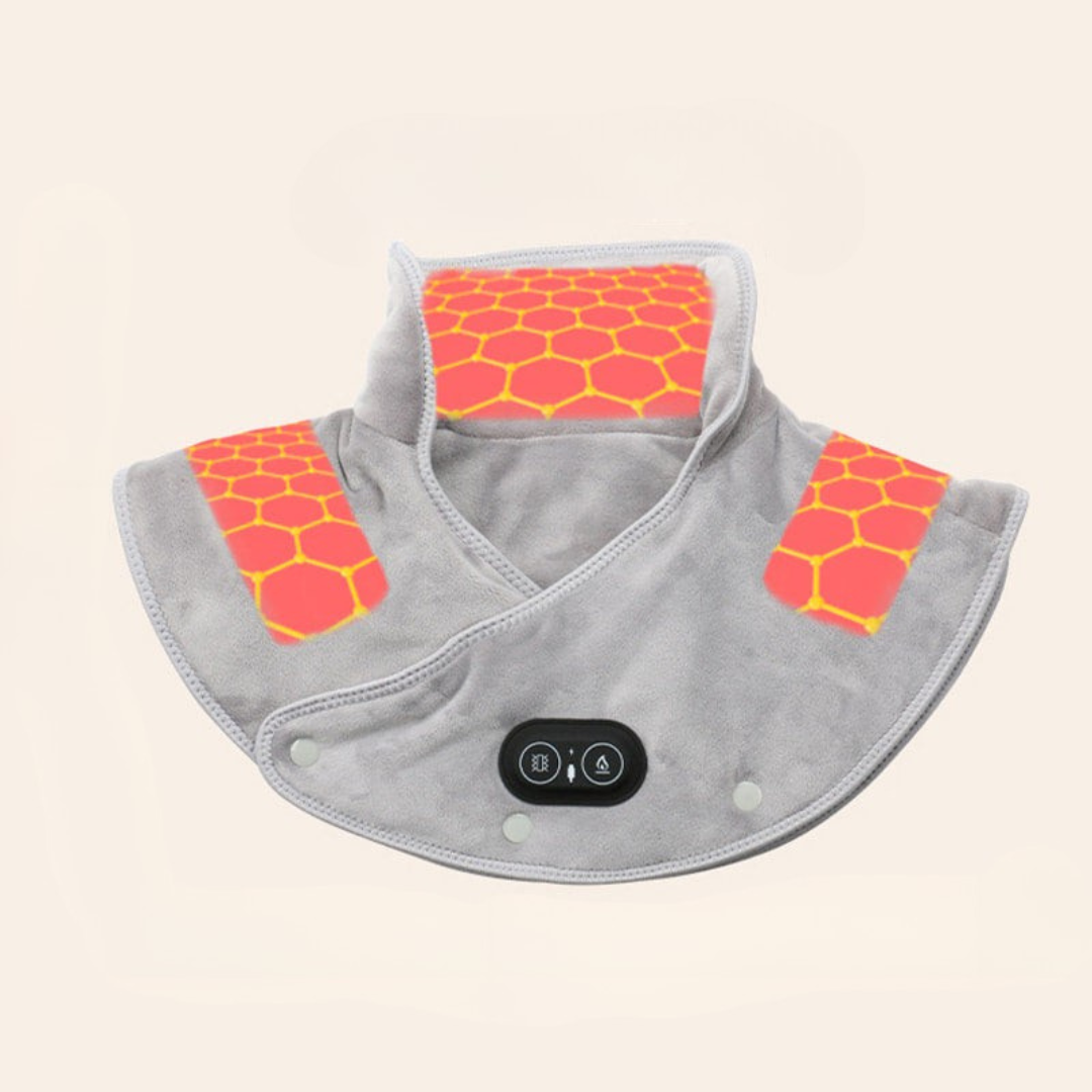 Couverture Électrique pour Cou et Épaules | Soulagement Chaleur et Massage Vibration