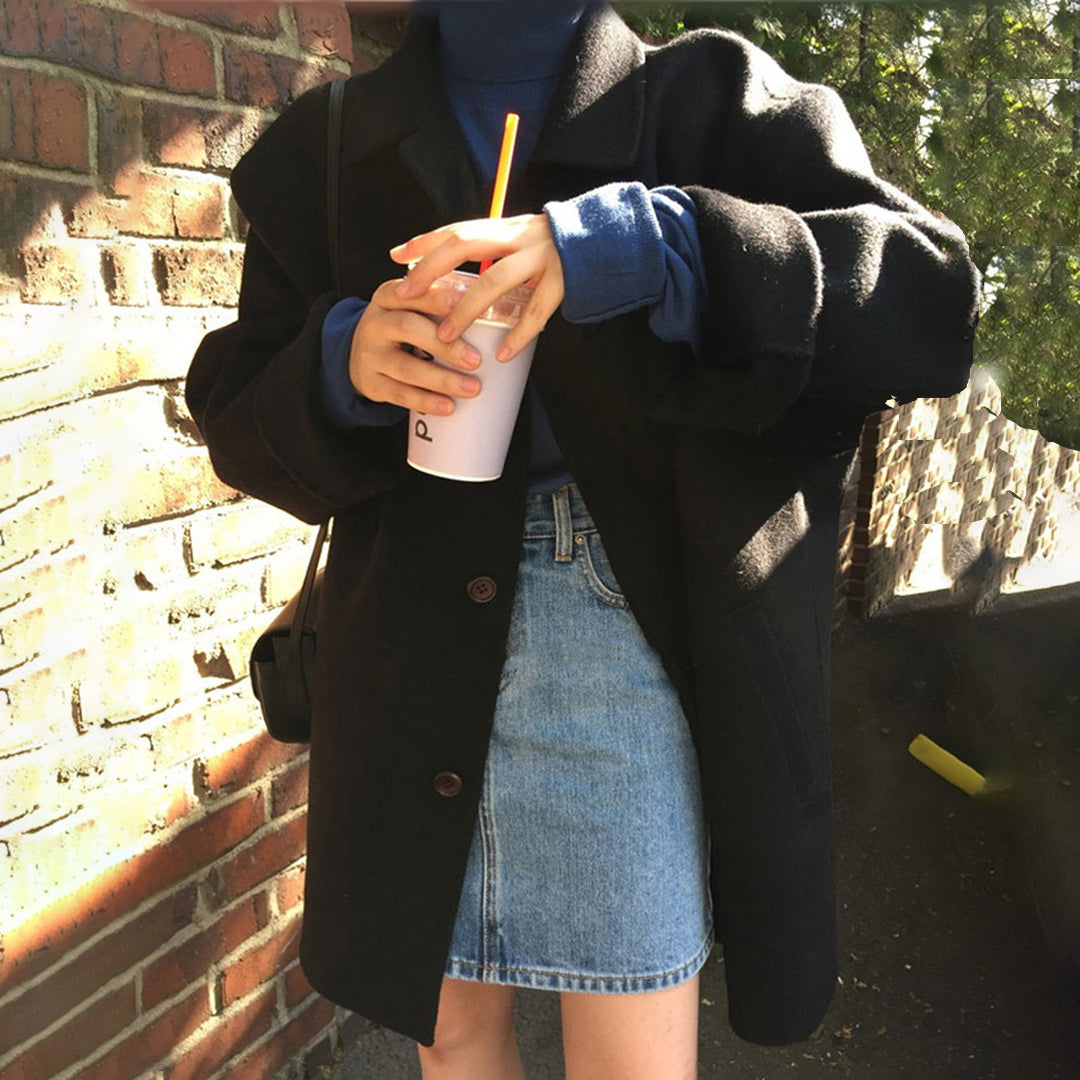 Manteau Femme Douillet à Fermeture Boutonnée | Mi-Long, Coupe Ample et Élégante