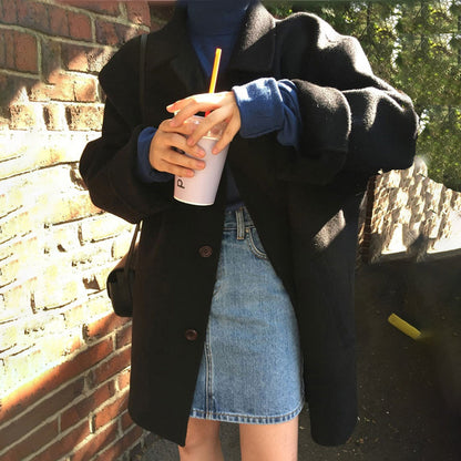 Manteau Femme Douillet à Fermeture Boutonnée | Mi-Long, Coupe Ample et Élégante