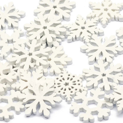 Flocons de Neige en Bois Blanc | Idéal pour Décorations de Noël et DIY