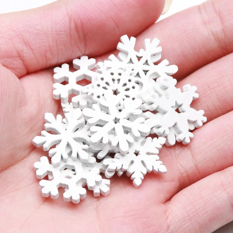 Flocons de Neige en Bois Blanc | Idéal pour Décorations de Noël et DIY