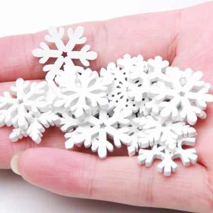 Flocons de Neige en Bois Blanc | Idéal pour Décorations de Noël et DIY