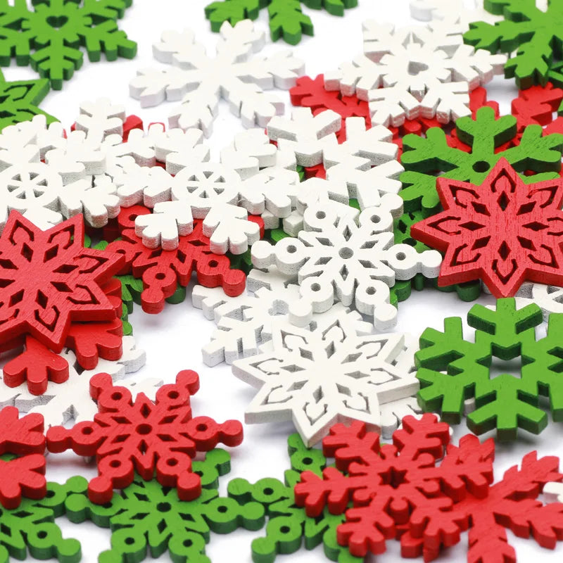 Flocons de Neige en Bois Blanc | Idéal pour Décorations de Noël et DIY