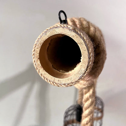 Plafonnier Rétro en Bois et Métal | Éclairage Élégant et Ambiance Chaleureuse
