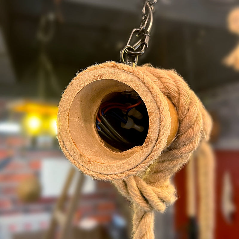 Plafonnier Rétro en Bois et Métal | Éclairage Élégant et Ambiance Chaleureuse