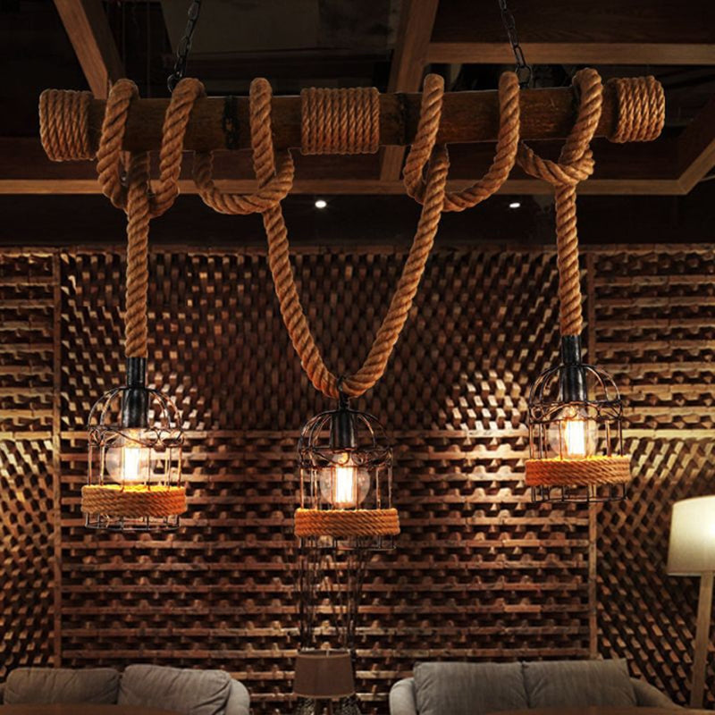 Plafonnier Rétro en Bois et Métal | Éclairage Élégant et Ambiance Chaleureuse