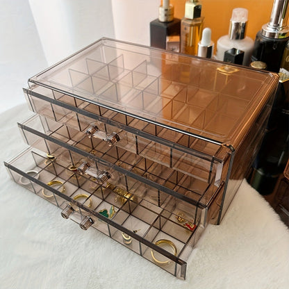 Organisateur de Bijoux à 3 Niveaux | 72 Compartiments pour Rangement Efficace