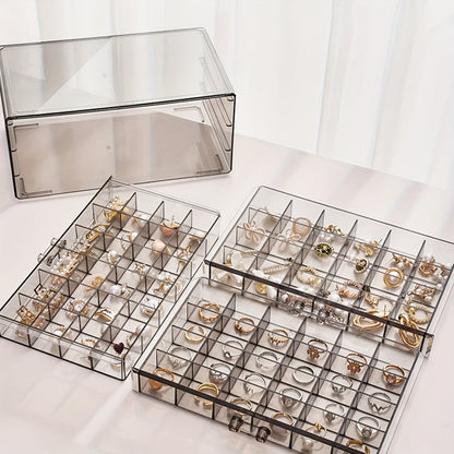Organisateur de Bijoux à 3 Niveaux | 72 Compartiments pour Rangement Efficace