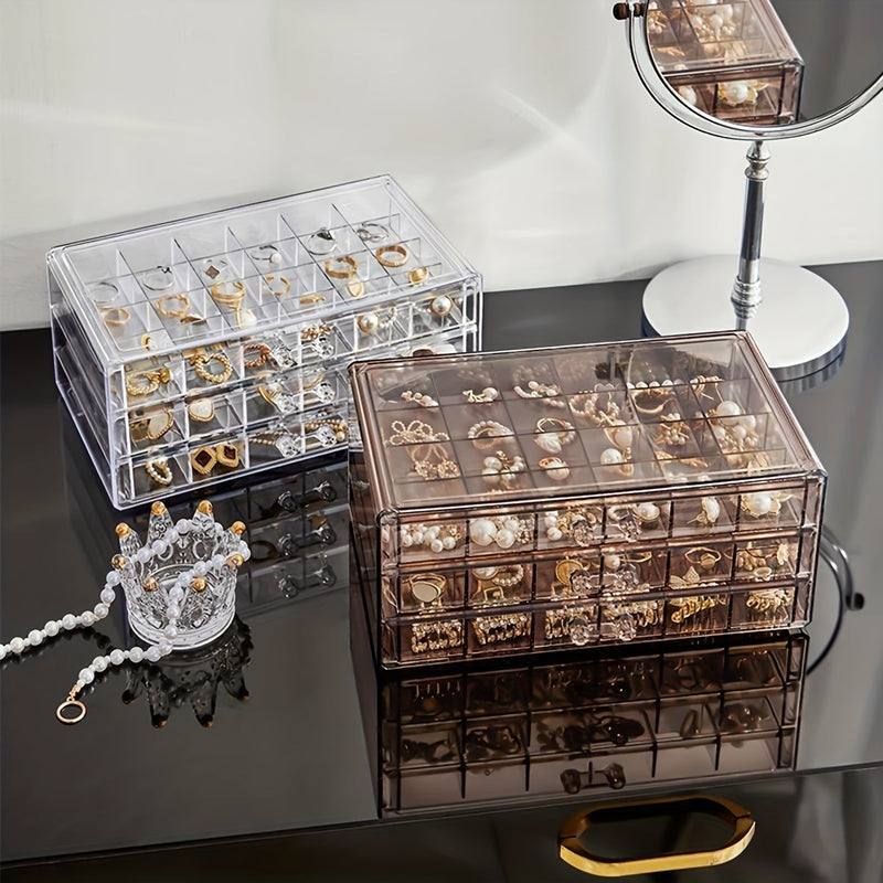 Organisateur de Bijoux à 3 Niveaux | 72 Compartiments pour Rangement Efficace