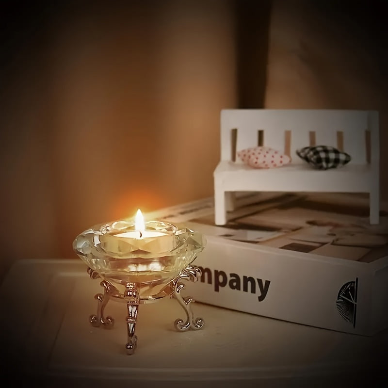 Porte-Bougies en Cristal Transparent | Ambiance Luxueuse et Romantique