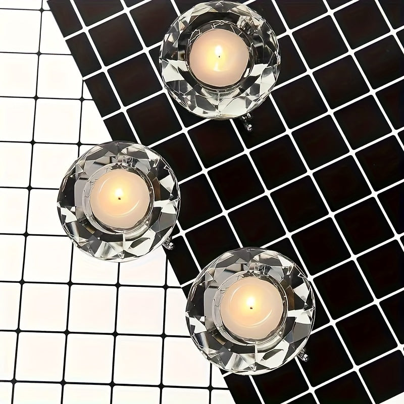 Porte-Bougies en Cristal Transparent | Ambiance Luxueuse et Romantique