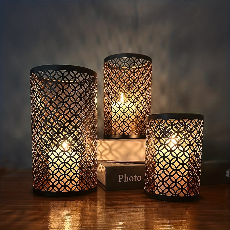 Porte-bougies en Fer Design | Ensemble Élégant de 3 Pièces