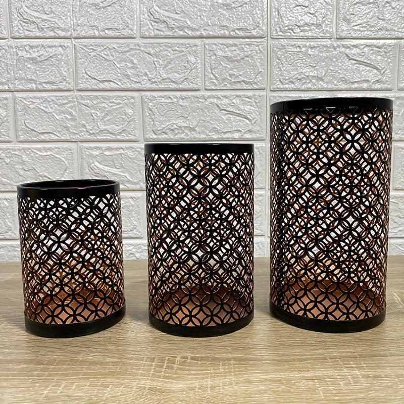 Porte-bougies en Fer Design | Ensemble Élégant de 3 Pièces