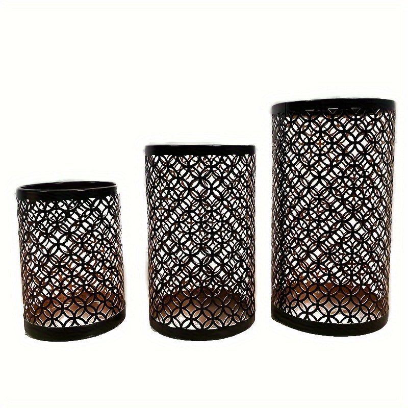 Porte-bougies en Fer Design | Ensemble Élégant de 3 Pièces