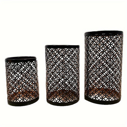 Porte-bougies en Fer Design | Ensemble Élégant de 3 Pièces