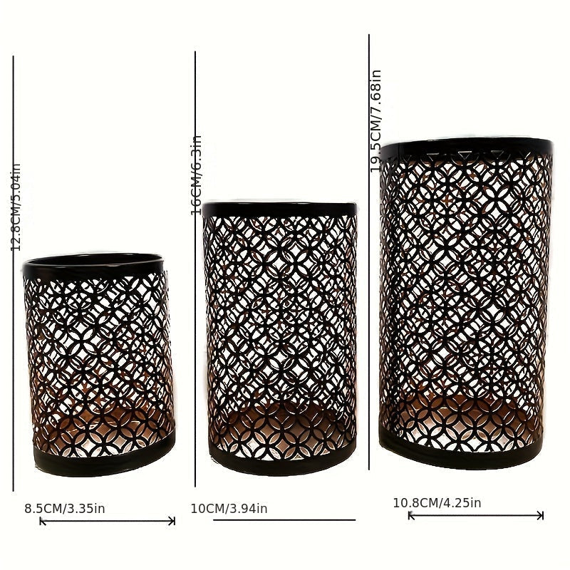 Porte-bougies en Fer Design | Ensemble Élégant de 3 Pièces