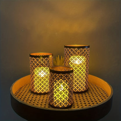 Porte-bougies en Fer Design | Ensemble Élégant de 3 Pièces